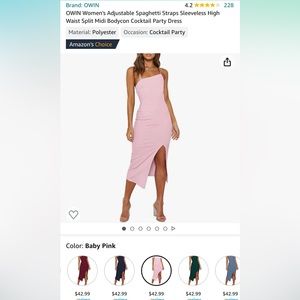 Baby pink midi cocktail dress